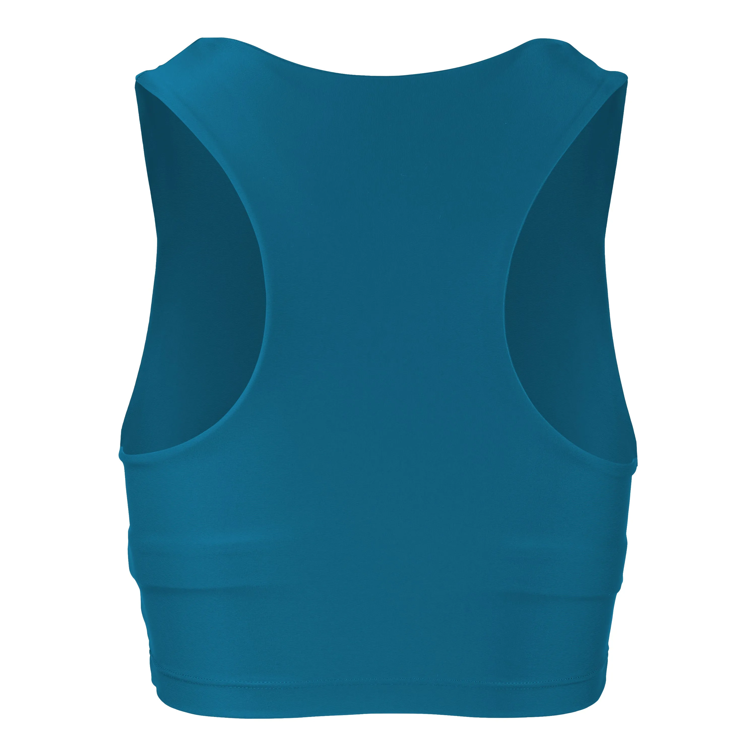 Tula High Neck Racer Back Crop Top | Recycled Nylon | Aegean