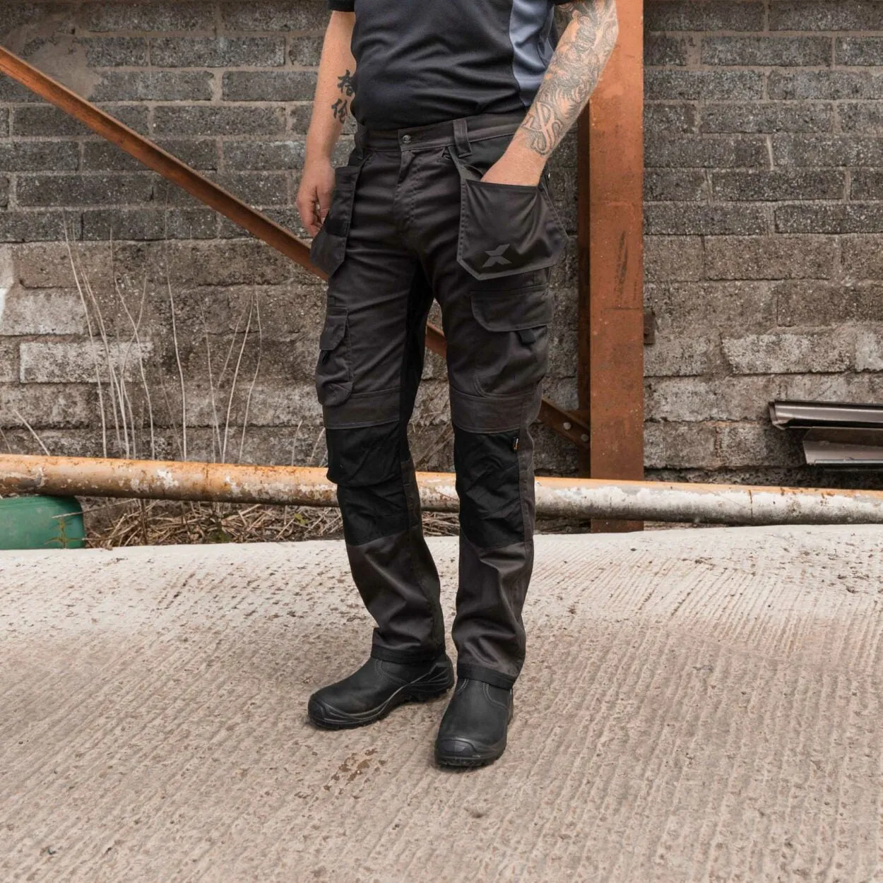 Xpert Pro Stretch  Work Trouser Grey/Black